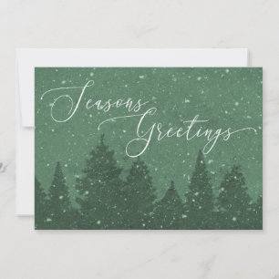 Elegant Corporate Business Holiday Light Green Card