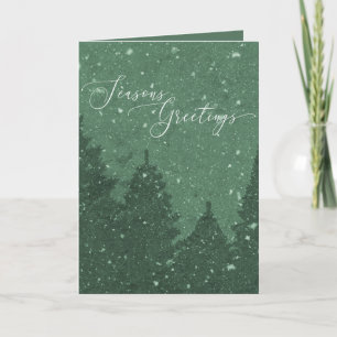 Elegant Corporate Business Holiday Light Green Card