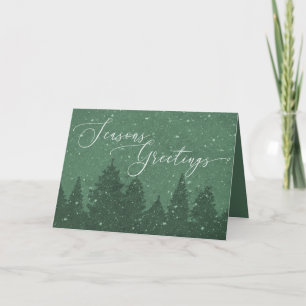 Elegant Corporate Business Holiday Light Green Card