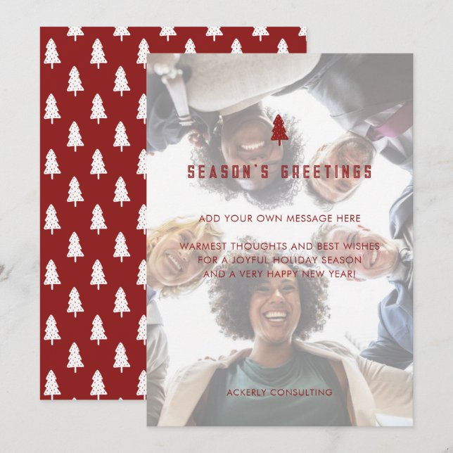 Elegant Corporate Business Photo Christmas Holiday Card (Front/Back)