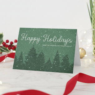 Elegant Corporate Business Winter Holiday Green Card