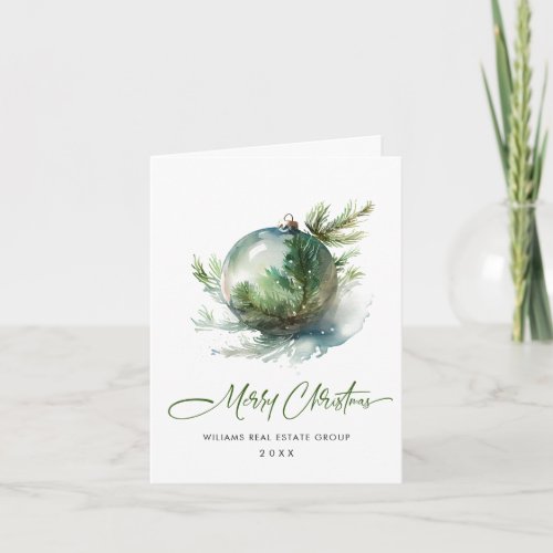 Elegant Corporate Christmas Ornament Greeting Holiday Card