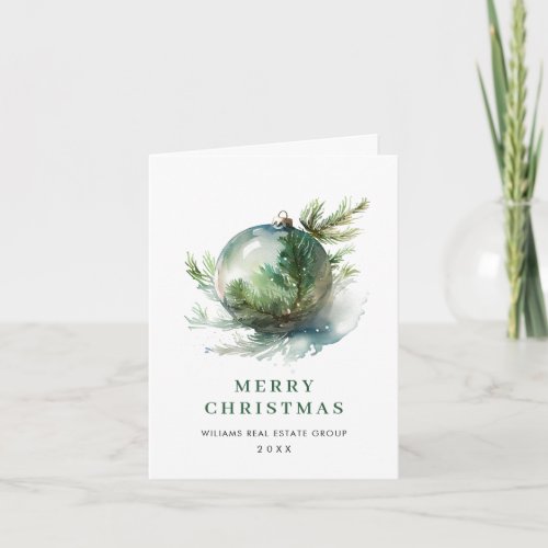 Elegant Corporate Christmas Ornament Greeting Holiday Card