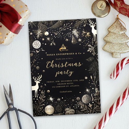 Elegant Corporate Christmas Party Business Holiday Invitation