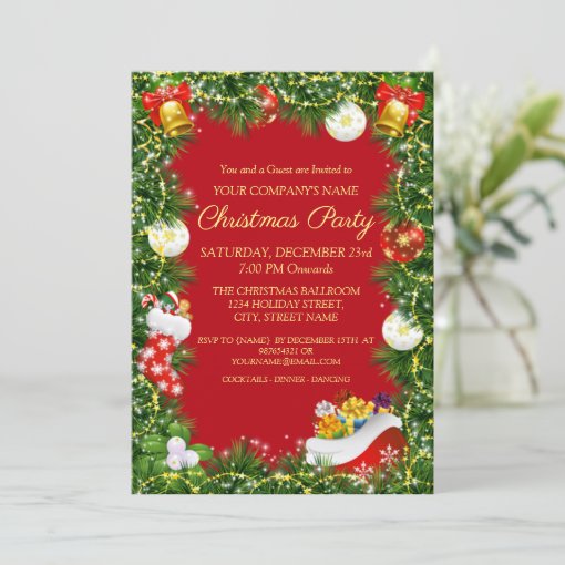 Elegant Corporate Christmas Party Invitation | Zazzle