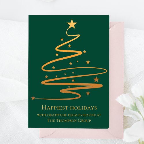 Elegant  Corporate Christmas Tree Happy Holidays Holiday Card