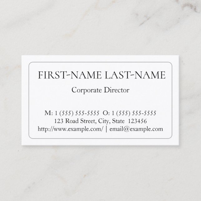Elegant Corporate Director Business Card (Front)