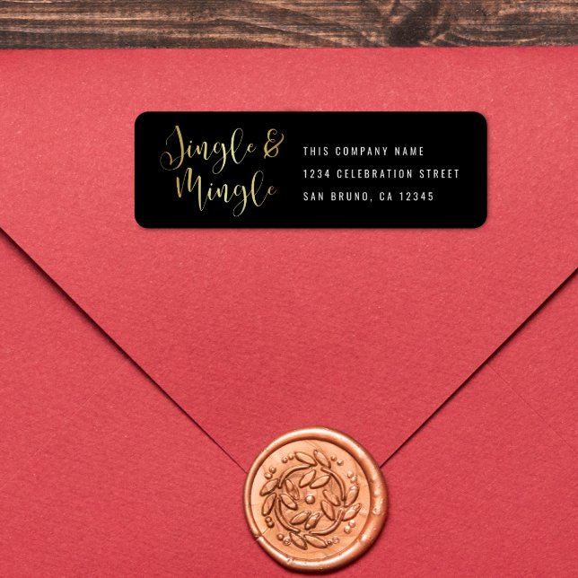 Elegant Corporate Jingle & Mingle Party Label (The Return Address Label Mock-up)