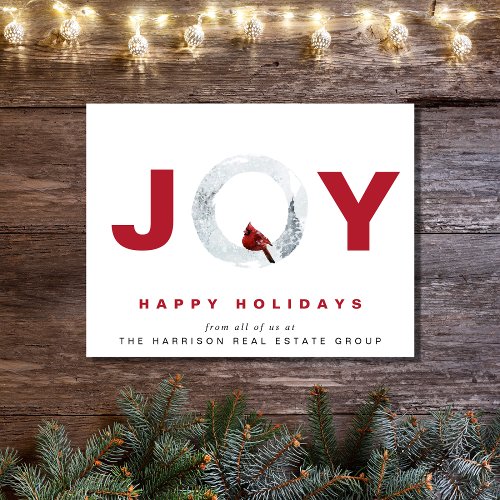 Elegant Corporate Joy Watercolor Holiday Card