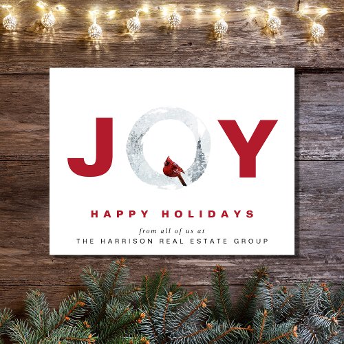 Elegant Corporate Joy Watercolor Holiday Postcard