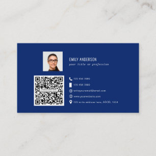 Elegant Corporate QR code photo social media logo Business Card