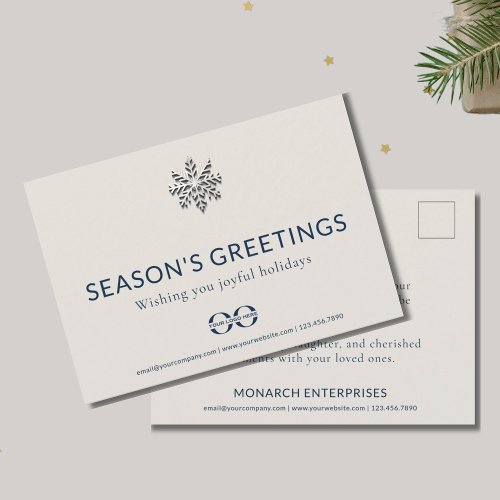 Elegant Corporate Seasons Greetings Postcard