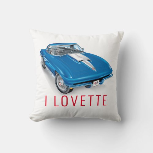 Elegant Corvette I LOVETTE Design Throw Pillow