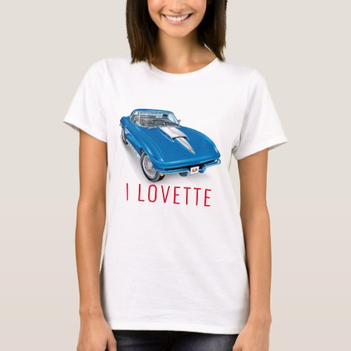 Elegant Corvette Ilovette Design T_Shirt