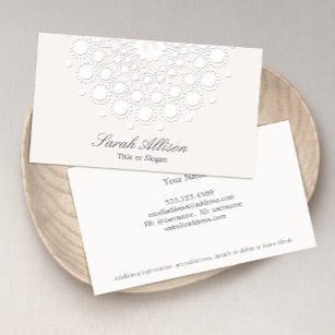 Elegant Cosmetologist White Salon and Spa Business Card