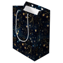 Elegant Cosmic Glowing Hearts in Blue and Gold
