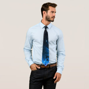 Elegant Cosmic Starry Night Sky Pattern Neck Tie