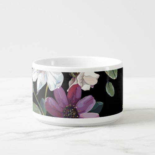 Elegant Cosmos Flowers Watercolor Seamless Bowl