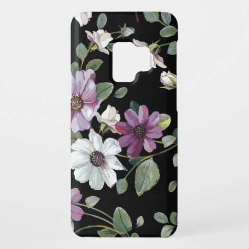 Elegant Cosmos Flowers Watercolor Seamless Case_Mate Samsung Galaxy S9 Case