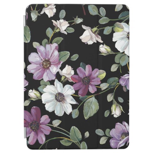 Elegant Cosmos Flowers Watercolor Seamless iPad Air Cover