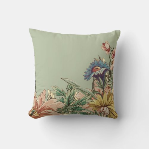 Elegant Cottage Garden Throw Pillow