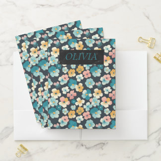 Elegant Cottagecore Floral Gifts Pocket Folder