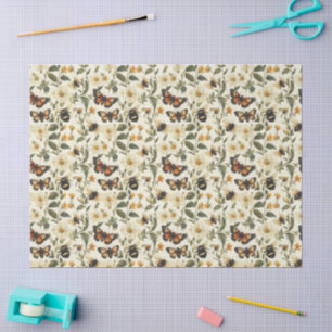 Elegant Cottagecore Florals Butterflies Decoupage  Tissue Paper