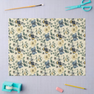 Elegant Cottagecore Florals Butterflies Decoupage  Tissue Paper