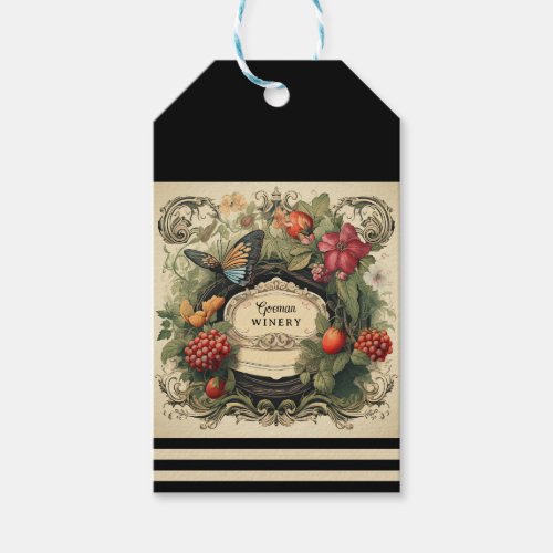 Elegant Cottagecore Garden Berries Personalized Gift Tags