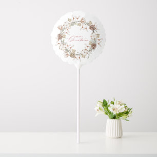 Elegant Cotton and Pinecone Christmas Balloon
