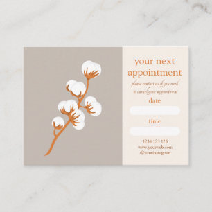 Elegant Cotton Branch Appointment Card