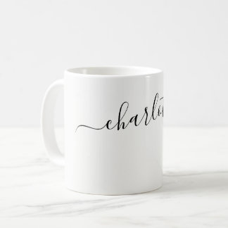 Elegant Cotton Color Modern Name Personalized Coffee Mug