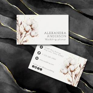 Elegant Cotton Pampas Grass Boho Professional Business Card