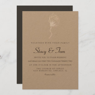 Elegant Cotton Plant Rustic Wedding Invitation