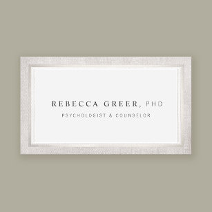 Elegant Counsellor and Therapist Light Grey Business Card