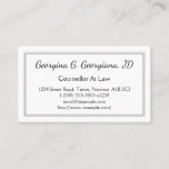 [ Thumbnail: Elegant Counsellor at Law Business Card ]