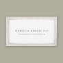 Elegant Counselor and Therapist Light Gray Business Card