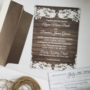 Elegant Country Barn Romance Wedding Invitation