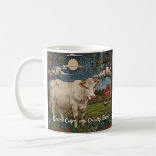 Elegant country chic boho cow farm coffee mug
