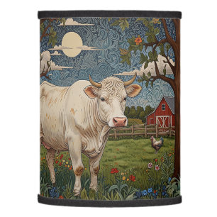 Elegant country chic boho cow farm lamp shade