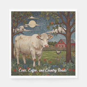 Elegant country chic boho cow farm napkins