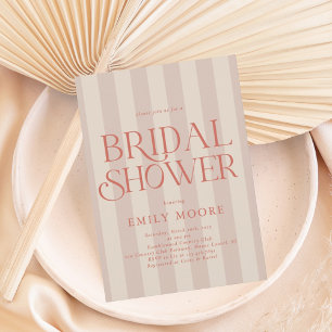 Elegant Country Club Stripes Bridal Shower Invitation