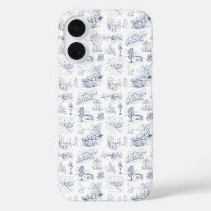 Elegant Country Farmhouse Vintage French Blue iPhone 16 Case