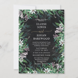 Elegant country floral border invitation