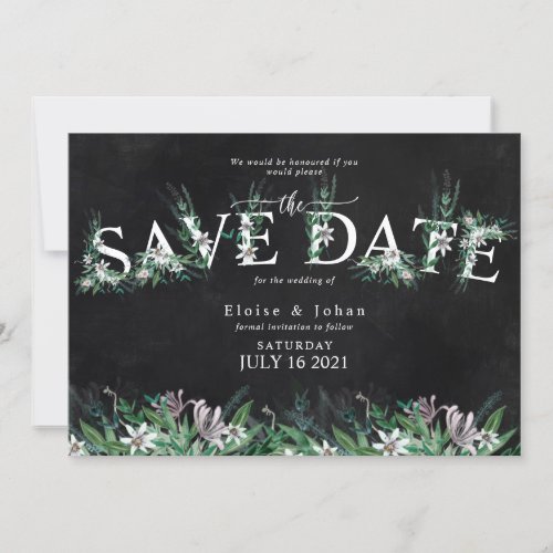 Elegant country floral border  invitation