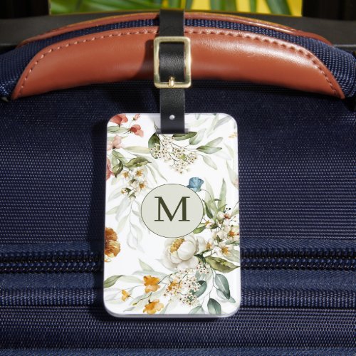 Elegant Country Floral Double Sided Luggage Tag