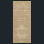Elegant Country Kraft Wedding Program Template<br><div class="desc">Celebrate in style with these trendy wedding programs. This design is easy to personalize with your special event wording and your guests will be thrilled when they receive these fabulous programs.</div>