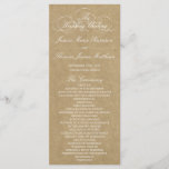 Elegant Country Kraft Wedding Program Template<br><div class="desc">Celebrate in style with these trendy wedding programs. This design is easy to personalize with your special event wording and your guests will be thrilled when they receive these fabulous programs.</div>