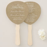 Elegant Country Kraft Wedding Program Template Hand Fan<br><div class="desc">Celebrate in style with these trendy wedding program hand fans. This design is easy to personalize with your special event wording and your guests will be thrilled when they receive these fabulous programs.</div>