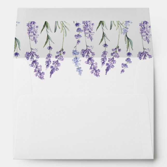 Elegant, Country Lavender Wedding Envelope (Back (Bottom))